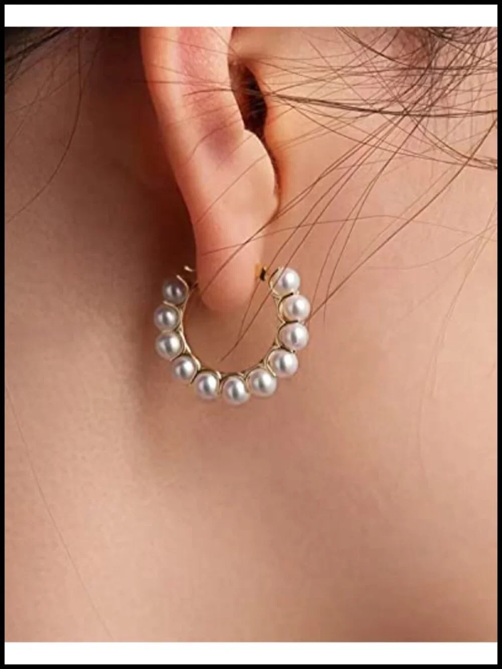 Pearl Hoop Earrings for Women Hypoallergenic Dangle Drop Earrings Gift